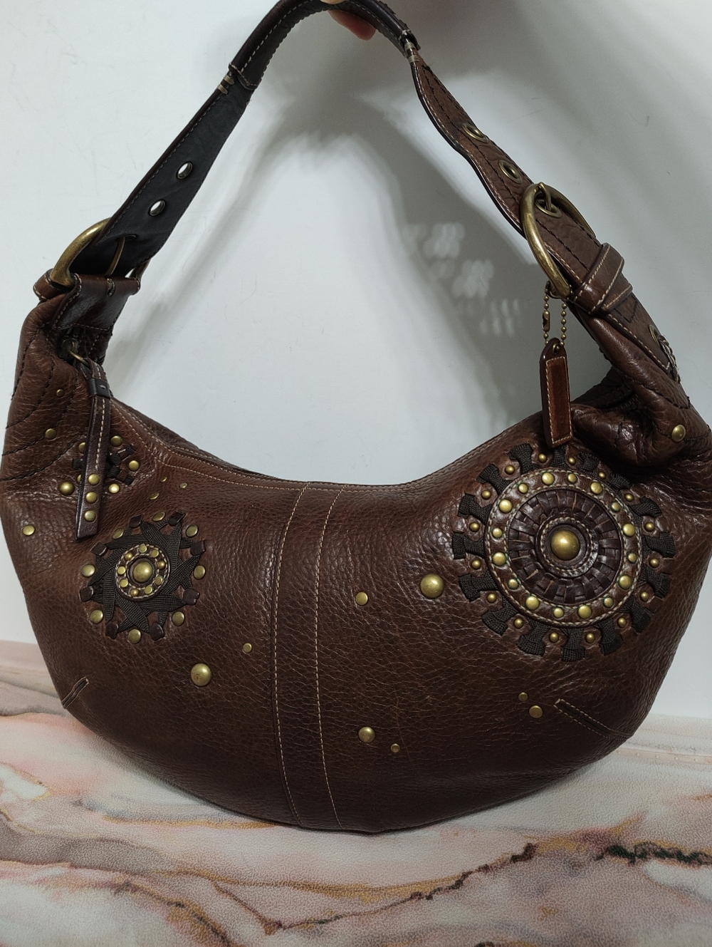 Vintage Coach 10063 Mia Brown Soho Leather Shoulder Hobo Bag
